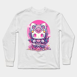 SAMURAI KITTY - SUPER FLOWER TANK | Mecha Neko Army | PROUD OTAKU Long Sleeve T-Shirt